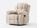 Sillones reclinables tapizados en tejido 95 x 98 x 104 cm - Beige y negro - Diseño acolchado con reposapiés para salón