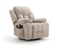 Sillón reclinable eléctrico giratorio de pana 98 x 94 x 106 cm - beige claro - respaldo acolchado y bolsillo lateral