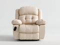 Sillón reclinable de cuero sintético 90x95x105 cm - color beige - sillón ergonómico acolchado para salón con respaldo ajustable