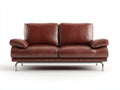 Sofá lineal de 2 plazas de cuero 200x90x80 cm - color marrón - sofá moderno elegante para salón