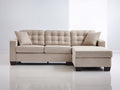 Sofá de esquina modular de tela 280x220x85 cm - color beige - sofá chaise longue moderno y cómodo para salón