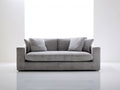 Sofás lineales tapizado en tejido 210 x 92 x 82 cm - Gris - Diseño moderno de 3 plazas para salón