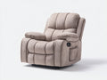 Sillón reclinable eléctrico de tela 98 x 94 x 105 cm - beige - reposapiés extensible y bolsillo lateral