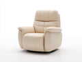 Sillón reclinable de cuero sintético 90x90x100 cm - color beige - sillón acolchado ergonómico con respaldo ajustable para salón