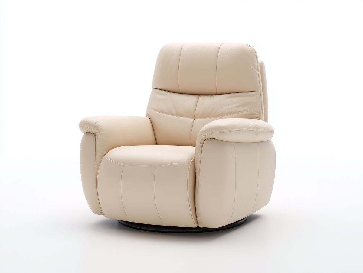 Sillón reclinable de cuero sintético 90x90x100 cm - color beige - sillón acolchado ergonómico con respaldo ajustable para salón