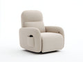 Sillones reclinables tapizados en tejido 88 x 94 x 108 cm - Beige y negro - Diseño eléctrico con mando y bolsillo lateral para salón
