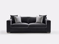 Sofá lineal de 2 plazas de terciopelo 214 x 96 x 88 cm - gris antracita - asientos amplios y patas metálicas