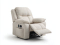 Sillón reclinable de tela 90x95x105 cm - color beige - sillón ergonómico acolchado con respaldo ajustable y reposapiés extensible para salón