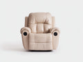 Sillón reclinable de cuero sintético 88x90x100 cm - color beige - sillón acolchado ergonómico con respaldo ajustable para salón