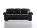 Sofá lineal de 3 plazas de cuero 240x95x85 cm - color negro - sofá moderno elegante para salón
