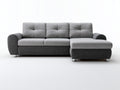 Sofá de esquina de tela 272 x 166 x 86 cm - gris claro y gris oscuro - chaise longue y respaldos acolchados
