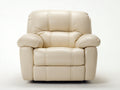 Sillones reclinables tapizados en cuero sintético 98 x 102 x 105 cm - Beige y negro - Diseño acolchado con reposapiés para salón